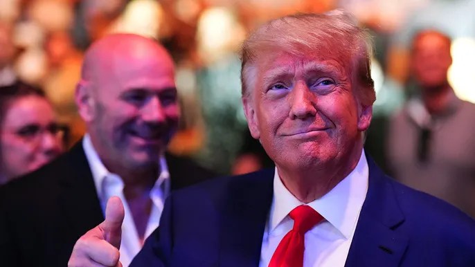 Donald Trump receives cheers at UFC 290 during appearance with Dana&nbsp;White