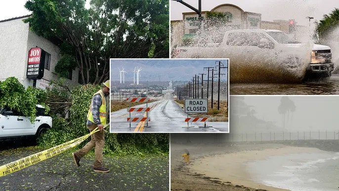 Tropical Storm Hilary batters California with dangerous flooding, mudslides, power&nbsp;outages