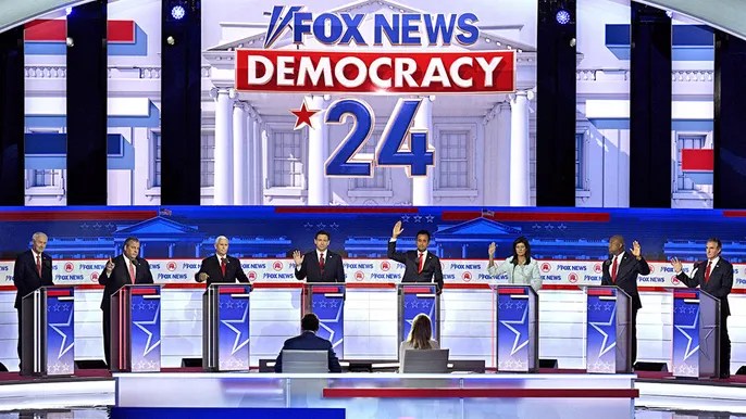 Seven of eight Republican candidates raise hands to say they’d support Trump as nominee even if&nbsp;convicted