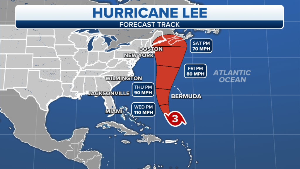Hurricane Lee’s forecast cone includes US cities as East Coast stays on high alert from major&nbsp;storm