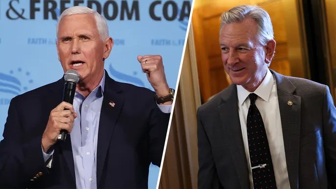 Pence says he ‘commends’ senator’s blocking of military nominations in response to Pentagon’s abortion&nbsp;policy