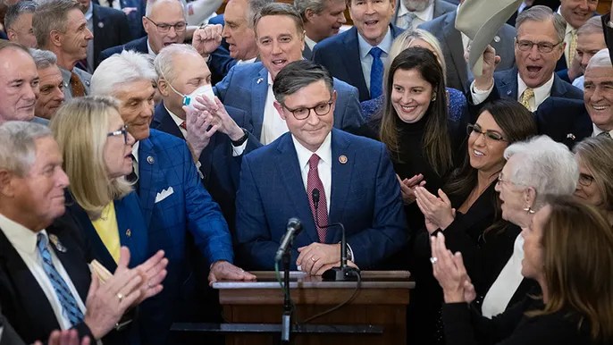 House Republicans jeer reporter, tell her to ‘shut up’ and ‘go away’ during Mike Johnson&nbsp;presser