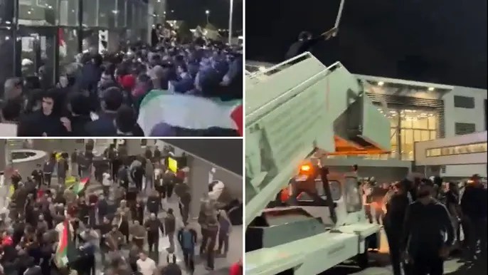 Pro-Palestinian rioters storm Russian airport, flood runway looking for Israeli flight:&nbsp;officials