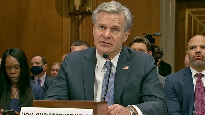 WATCH: FBI director goes silent when asked if country ‘safer’ under&nbsp;Biden