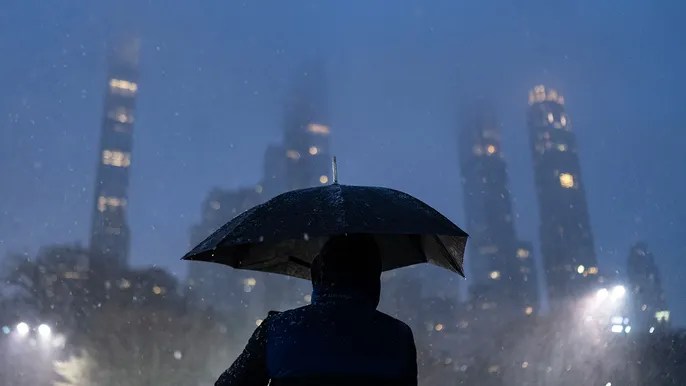 Nor’easter wallops Northeast with a foot of snow for some cities, leaves others with historic&nbsp;deficit