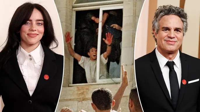 Oscar celebrities accused of wearing ‘symbol of bloodlust’ originating from Palestinians ‘lynching’ 2&nbsp;Israelis