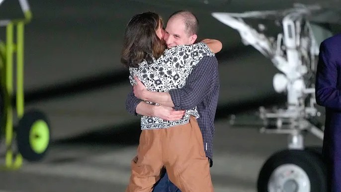 Americans freed from Russia in prisoner swap land on US&nbsp;soil