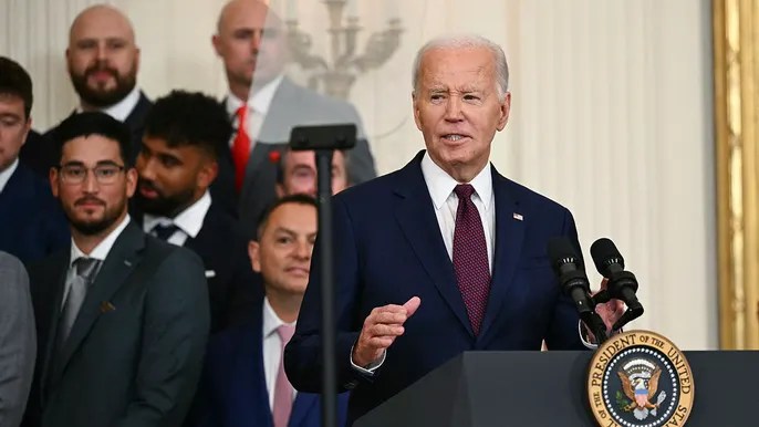 President Biden asks for direction during Rangers’ World Series celebration at White House: ‘What am I&nbsp;doing?’