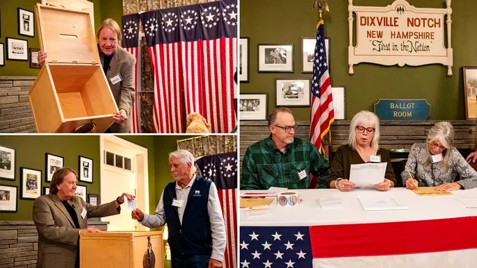 Harris-Trump showdown: First votes cast at midnight in tiny New Hampshire&nbsp;township