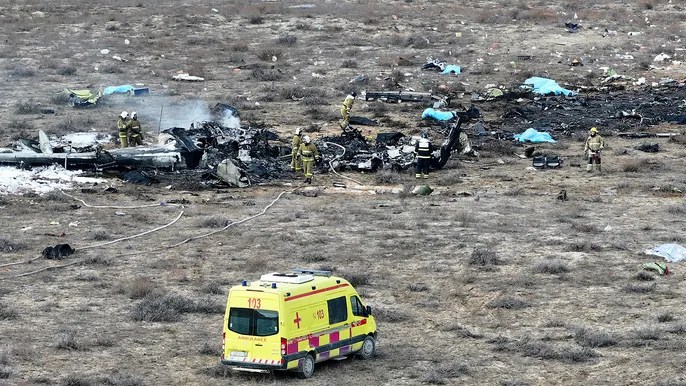 Russia being blamed for Azerbaijan Airlines plane that crashed hundreds of miles off course, killing&nbsp;dozens