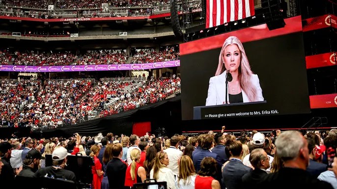 Erika Kirk forgives husband’s killer at memorial service: ‘It’s what Charlie would&nbsp;do’