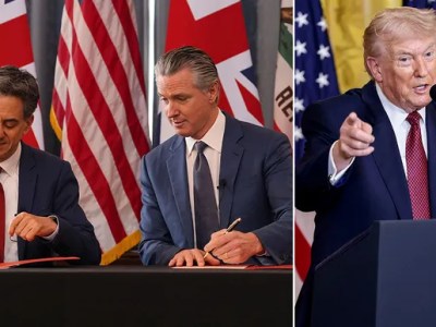 Trump blasts Newsom’s UK pact, warns foreign leaders as 2028 buzz&nbsp;builds