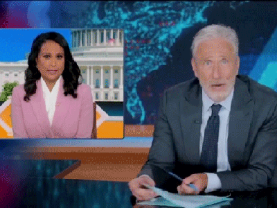 Jon Stewart ridiculed Kristen Welker over response to Trump walking out on&nbsp;interview